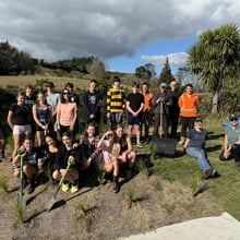 The pontoon planting crew